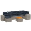 vidaXL Ensemble de canap&eacute; de jardin 8 pcs avec coussins gris r&eacute;sine tress&eacute;e