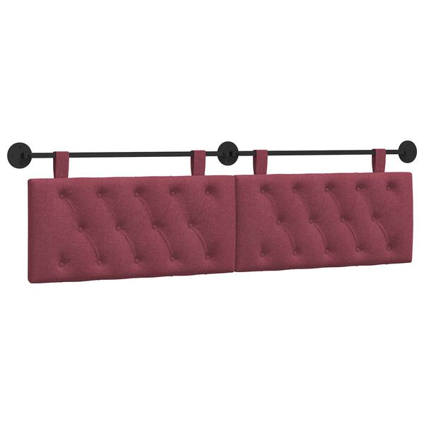 vidaXL T&ecirc;te de lit suspendue Bordeaux 190 x 55 x 7 cm tissu