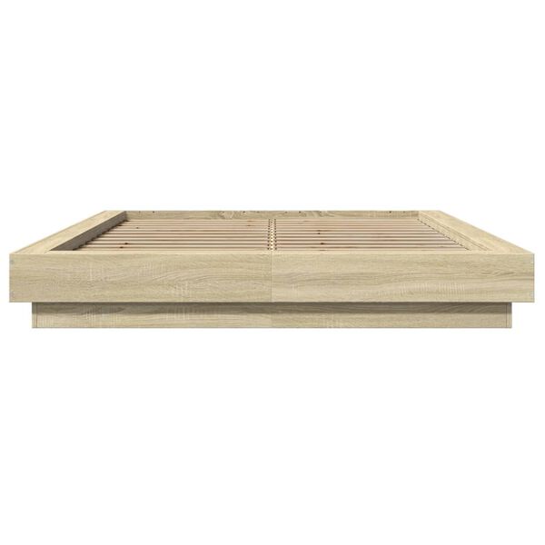 vidaXL Cadre de lit sans matelas ch&ecirc;ne sonoma 140x190 cm