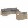 vidaXL Salon de jardin avec coussins 9pcs m&eacute;lange beige r&eacute;sine tress&eacute;e