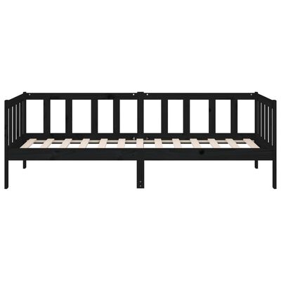 vidaXL Lit de jour sans matelas noir 90x190 cm bois de pin massif