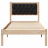 vidaXL Cadre de lit avec t&ecirc;te de lit Noir 75 x 190 cm Pin massif