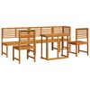 vidaXL Ensemble bistro de jardin 6 pc Marron Bois d'Acacia Massif