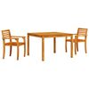 vidaXL Ensemble de salle &agrave; manger pour jardin 3 pc Marron
