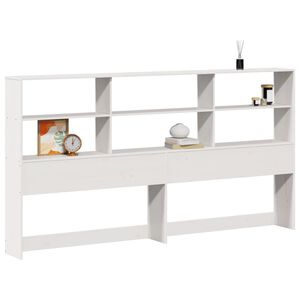 vidaXL T&ecirc;te de lit avec rangement blanc 180 cm bois massif de pin