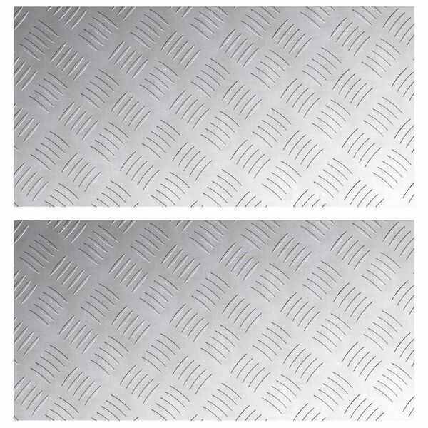 vidaXL Nez de marche Rectangulaire 2 pcs Argent&eacute; 60 x 30 cm Aluminium