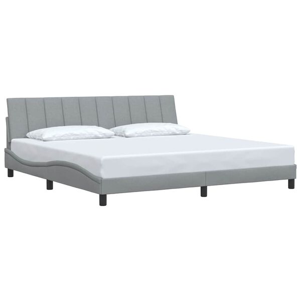 vidaXL Cadre de lit sans matelas Hanko gris clair 200x200 cm tissu