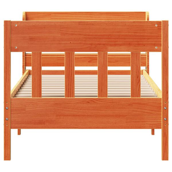vidaXL Cadre de lit sans matelas cire marron 100x200cm bois pin massif