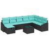 vidaXL Ensemble de canap&eacute; de jardin 9 pc polyrotin