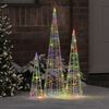 vidaXL Sapin de No&euml;l 3 pcs Multicolore 20 x 20 x 80 cm Acrylique