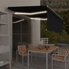vidaXL Auvent manuel r&eacute;tractable avec store et LED 4,5x3 m Anthracite