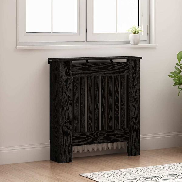 vidaXL Cache-Radiateur Ch&ecirc;ne noir 78 x 19 x 81,5 cm Bois d'ing&eacute;nierie