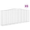 vidaXL Paniers &agrave; gabions arqu&eacute;s 5 pcs 400x50x160/180 cm fer galvanis&eacute;