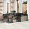 vidaXL Ensemble de canap&eacute; de jardin avec coussin 12 pcs Gris
