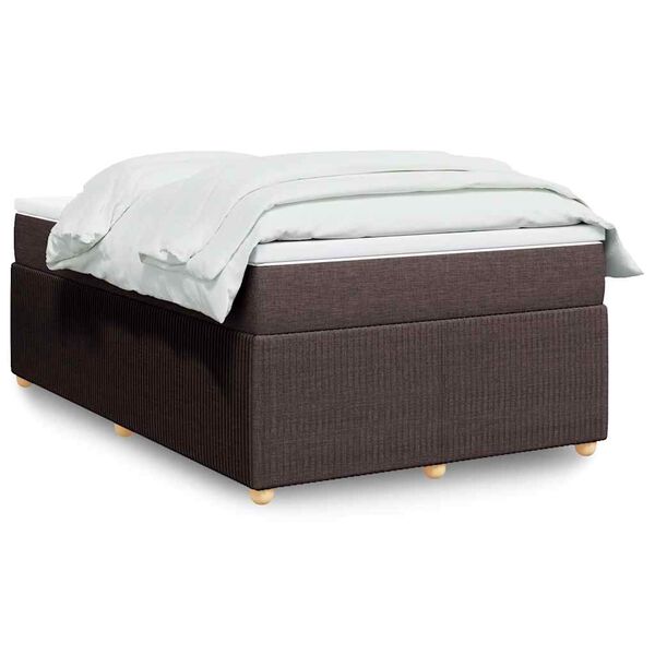 vidaXL Sommier à lattes de lit et matelas marron foncé 120x190cm tissu