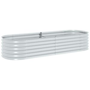vidaXL Lit sur&eacute;lev&eacute; de jardin 240x80x44 cm Acier galvanis&eacute; Argent&eacute;