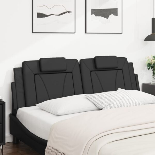 vidaXL Coussin de t&ecirc;te de lit Viana noir 160 cm similicuir