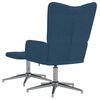 vidaXL Chaise de relaxation avec tabouret Bleu Tissu
