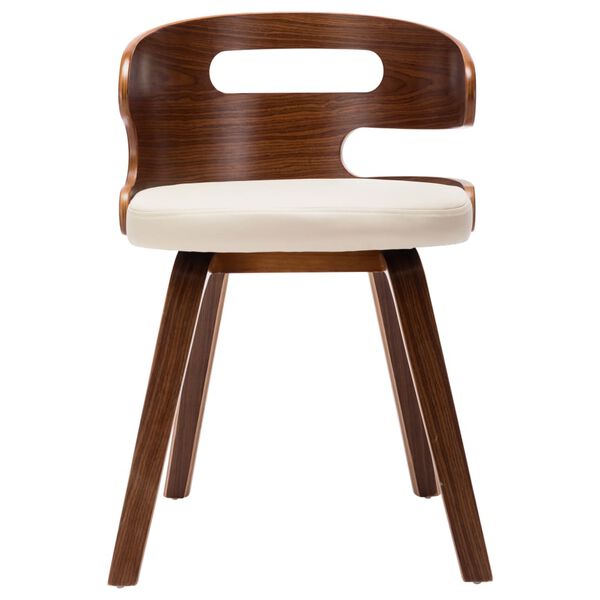 vidaXL Chaises &agrave; manger lot de 6 cr&egrave;me bois courb&eacute; et similicuir