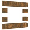 vidaXL Ensemble de meubles TV 10 pcs Ch&ecirc;ne fum&eacute; Bois d'ing&eacute;nierie