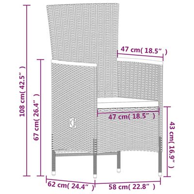 vidaXL Ensemble à manger de jardin avec coussins 9 pcs Gris