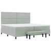 vidaXL Lit &agrave; ressorts avec matelas Gris clair 200 x 200 cm Velours