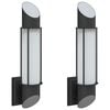 vidaXL Appliques murales d'ext&eacute;rieur 2 pcs noir acier inoxydable