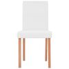 vidaXL Table et chaises 5 pcs Cuir synth&eacute;tique Ch&ecirc;ne Couleur cr&egrave;me