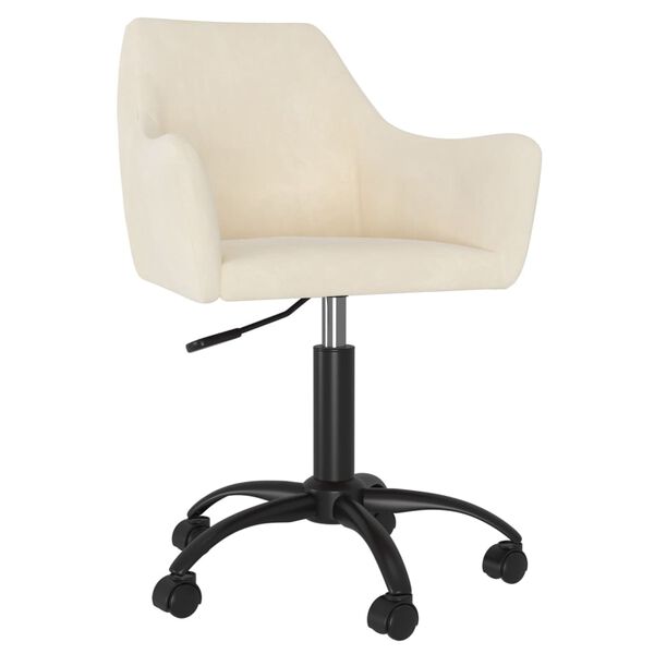 vidaXL Chaise pivotante de salle &agrave; manger Cr&egrave;me Velours