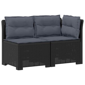 vidaXL Canap&eacute; de jardin 2 places avec coussins look rotin PP