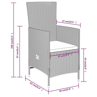 vidaXL Ensemble à manger de jardin avec coussins 5 pcs Beige