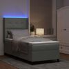 vidaXL Lit &agrave; ressorts avec matelas Gris clair 90 x 200 cm Velours