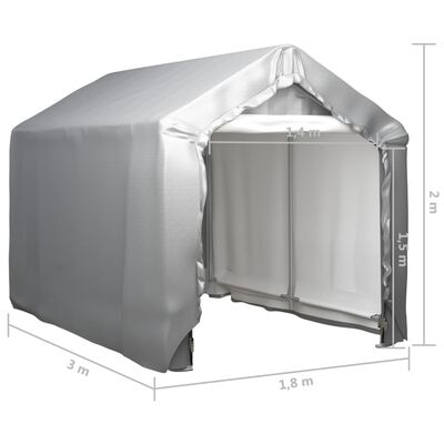vidaXL Tente de rangement 180x300 cm Acier Gris