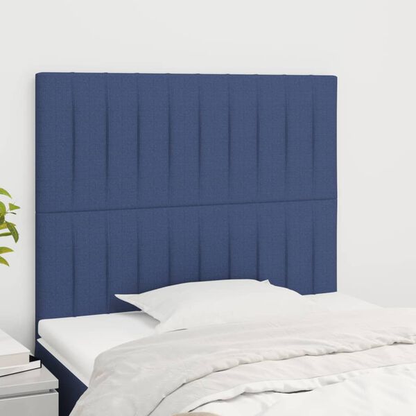 vidaXL T&ecirc;te de lit Bleu 90x5x118/128 cm Tissu