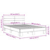 vidaXL Cadre de lit sans matelas sonoma gris 135x190 cm