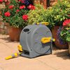 Hozelock Enrouleur de jardin mural/sur pied et tuyau 25 m Compact Reel