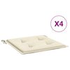vidaXL Coussins de chaise de jardin lot de 4 cr&egrave;me 40x40x3 cm