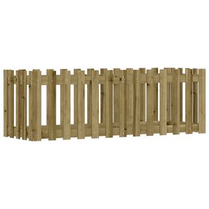 vidaXL Lit sur&eacute;lev&eacute; de jardin design de cl&ocirc;ture bois de pin impr&eacute;gn&eacute;