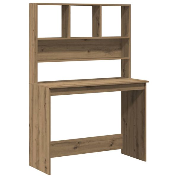 vidaXL Bureau avec &eacute;tag&egrave;res ch&ecirc;ne artisanal Bois d'ing&eacute;nierie
