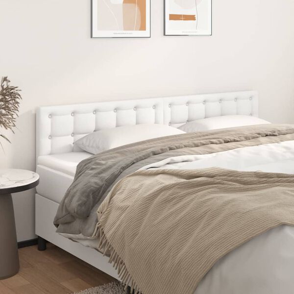vidaXL T&ecirc;tes de lit Blanc 160x5x78/88 cm Similicuir