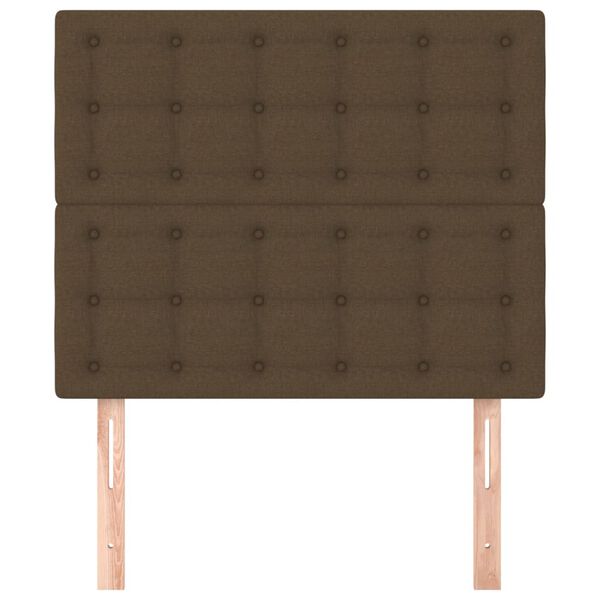 vidaXL T&ecirc;te de lit Marron fonc&eacute; 90x5x118/128 cm Tissu