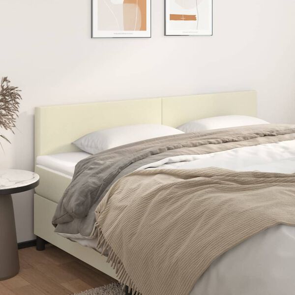 vidaXL T&ecirc;tes de lit Cr&egrave;me 160x5x78/88 cm Similicuir