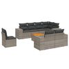 vidaXL Salon de jardin 9 pcs avec coussins gris r&eacute;sine tress&eacute;e