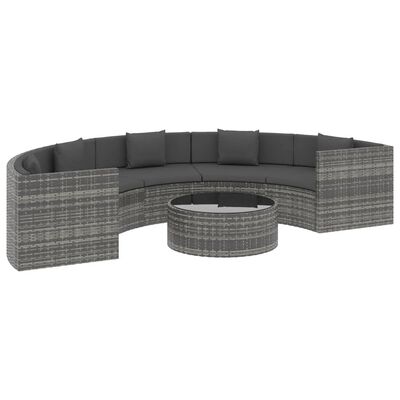 vidaXL Salon de jardin 6 pcs avec coussins résine tressée gris