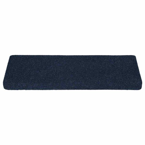 vidaXL Tapis d'escalier autocollants 30 pièces 65 x 21 x 4 cm Bleu marine Bord rectangulaire