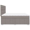 vidaXL Sommier &agrave; lattes de lit avec matelas Taupe 200x200 cm Tissu