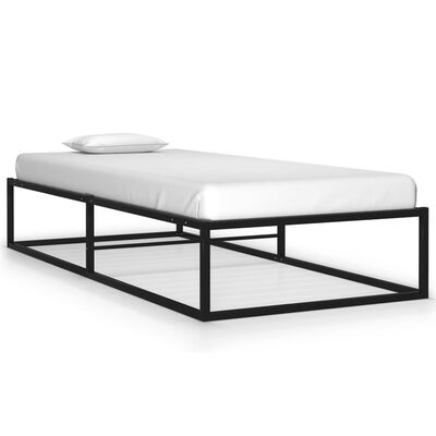 vidaXL Cadre de lit sans matelas noir métal 90x200 cm