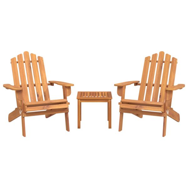 vidaXL Ensemble de salon de jardin Adirondack 3 pcs bois acacia solide