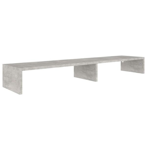vidaXL Support de moniteur Gris b&eacute;ton 110x23,5x9 cm Bois d'ing&eacute;nierie