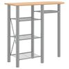 vidaXL Ensemble de bar 3 pcs gris et marron bois d'ing&eacute;nierie et fer
